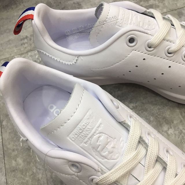 Adidas鞋 法國限定特別款 阿迪達斯全頭層小牛皮小白鞋 Adidas板鞋 男女同款  hdx13254